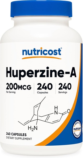 [BRSWY2YHAFYB6C3F] Nutricost Huperzine A Capsules 200mcg, 240 Capsules - Non-GMO, Vegetarian Friendly