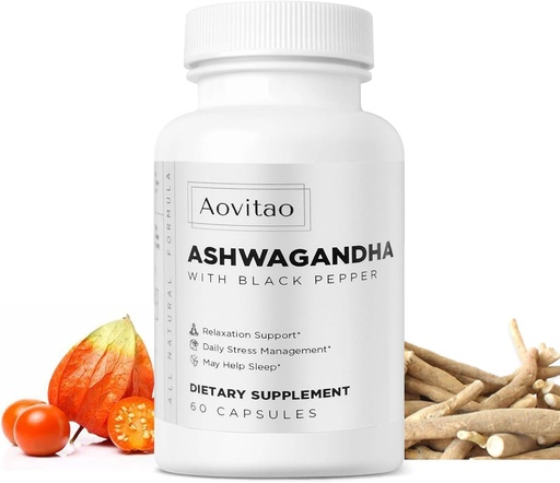 [BRSRA2T7OQCWC3DD] Ashwagandha for Women Supplements Capsules Vegan Stress Relief Immune Support Supplement Balanced Energy Levels and Mood Organic