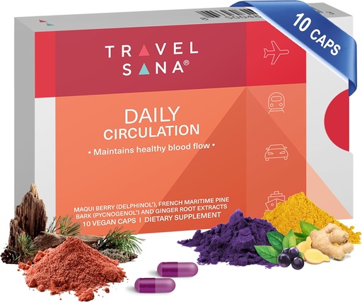 [BRSRMAI7OQBAOYIY] Daily Circulation | Antioxidant Powerhouse Supplement | Supports Inflammatory Response, Healthy Blood Flow & Metabolic Function | Maqui Berry, Ginger, Pycnogenol | 10 Vegan Capsules