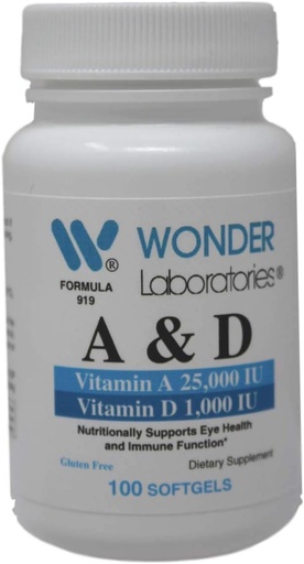 [BRSWYZL3AUMBO3TZ] Wonder Laboratories Vitamin a 25,000 IU from Cod Liver Fish Oil + Vitamin D3 1,000 IU