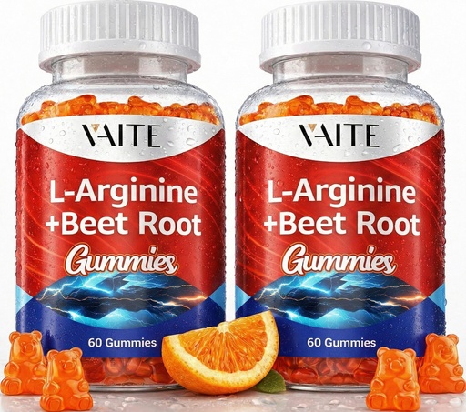 [BRSRAEI7C4PRGDLH] L Arginine 1000mg Supplement Beet Root Gummies - Double Strength, Energy Boost, Circulation Support and Stamina, Organic Chewable Beets Supplements for Men and Women, Vegan Gummy, Sugar-Free(2 Pack)