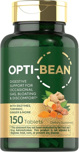 [BRSRO2QFOAARQYD6] Carlyle Opti- Bean 150 tetes ekaLudible support Gas, Bloing & Dispyme Enzyme Fusionant Vegetarian, No- GGMO i Guten Free suplementari