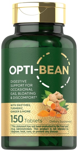 [BRSRO2QFOAARQYD6] Carlyle Opti-Bean | 150 Tablets | Digestive Support | Gas, Bloating & Discomfort Enzyme Blend | Vegetarian, Non-GMO & Gluten Free Supplement