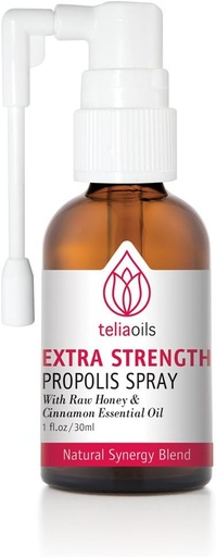 [BRSWGZA6DICBQ23U] Teliaoils Propolis Spray body的防守支援,Soothing Cough & Sore Throat, 帮助口腔刺激,寒冷,100%自然,配有蜂蜜和肉桂基本油.
