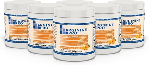 [BRSWGAIHAQMQKEY4] L-ARGININE PRO | 5,500mg L-Arginine Plus L-Citrulline 1,100mg Orange Powder Drink Mix Supplement for Increased Nitric Oxide Production