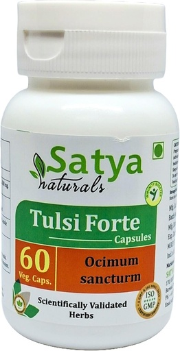 [BRSRA2Q7O4NAME3F] Tulsi Forte Capsules 500 mg. 60 Veg. Capsule | Basil (Ocimum Sanctum) Extract Capsules for Men and Women | Ayurvedic Herbal Supplement/Remedies | 10:1 Forte (1 Bottle of 60 Capsules)
