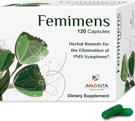 [BRSRAFI5DN7R6C3L] FEMIMENS Ananta Medicare – Suplemento herbal para el bienestar de las mujeres y el apoyo al ciclo – 120 cápsulas