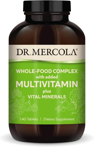 [BRSWIZQHAZYA22DM] Dr. Mercola Whole-Food Complex with Added Multivitamin Plus Vital Minerals, 30 Servings (240 Tablets), Dietary Supplement, Supports Overall Health