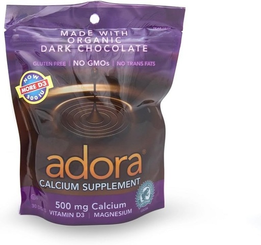 [BRSWIF32CN7WIC3Y] Adora Calcium Supplement Dark Chocolate, 30 Count (Value Pack of 3)