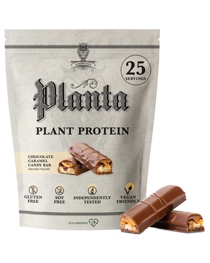 [BRSROGAKCIMBUDQ2] Ambrosia Plant Based Protein Powder 20g | Clean Vegan Pea Protein Powder | Gluten & Dairy Free, Keto Friendly, No Added Sugar | 25 Servings | Candy Bar