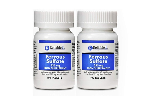 [BRSWECQCOR4AIF3X] Ferrous Sulfate 325mg Iron Supplement (2-Pack) | Iron Pills | | 100 Iron Tablets per Bottle, 2-Pack