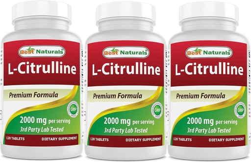 [BRSROZAQCIMQMYIZ] Best Naturals L-Citrulline 2000mg/Serving - Non-GMO - Gluten Free - 120 Tablets (120 Count (Pack of 3))
