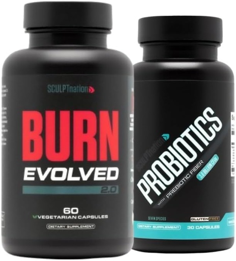 [BRSROAYEC4CGKDT7] Sculpt Nation by V Shred Burn Evolved 2.0 and Premium Probiotics Bundle