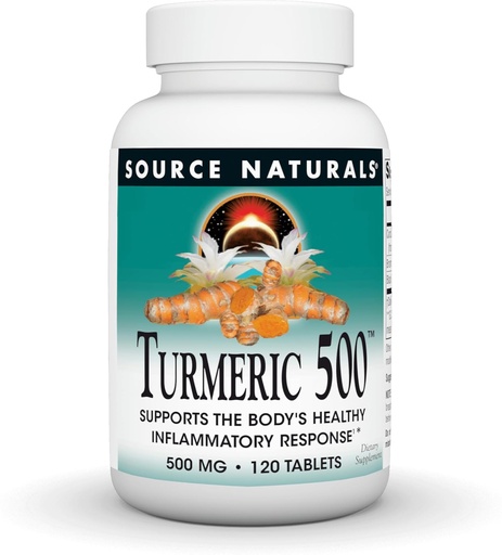 [BRSWICYPOF5AID3M] Source Naturals Turmeric 500, 500 mg - 120 Tablets