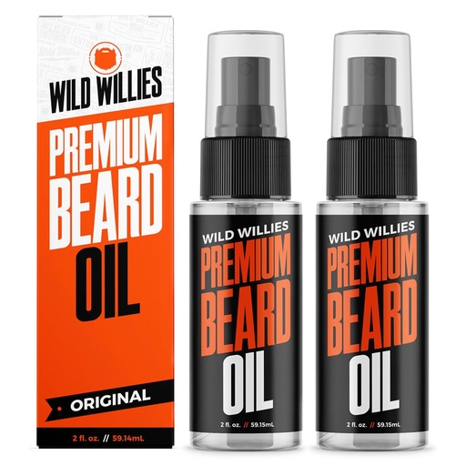 [BRSWKGQPAYGQCH3M] Wild Willies Beard Oil for Men - Natural ingredients Promote Deep Conditioning - Removes Itch & Dandruff - Deep Softening Treatment - Best Beard Oil & Conditioner - 2 Fl Oz, (Pack of 2)