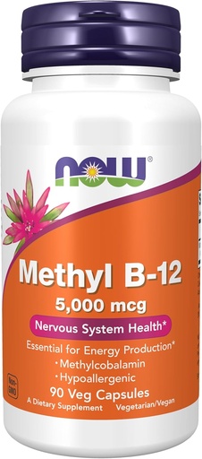 [BRSWGHD5BEJROC3X] 지금 음식 보충교재, 메틸 B-12 5000mcg, Methylcobalamin의 Hypoallergenic의 90의 Veg 캡슐