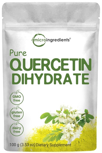 [BRSWKFQZCR6B2DTU] Pure Quercetin Dihydrate Powder, Quercetin 500mg Per Serving, 100 Grams, Most Bioavailable Grade and Filler Free, Powerful Antioxidant Supports Energy, Immune System, No GMOs and Vegan
