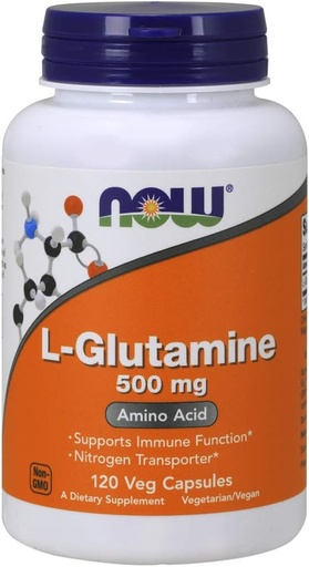 [BRSWIHTRPJYBKDTK] NOW Foods L-Glutamine 500mg - 120 ct (Pack of 2)