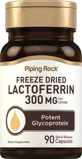 [BRSRMHY6OAMG2YLP] Piping Rock Lactoferrin Supplements | 300mg | 90 Capsules | Freeze Dried Potent Glycoprotein | Non GMO, Gluten Free