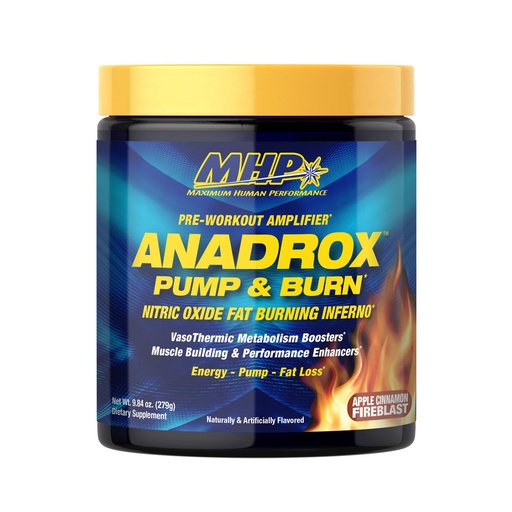 [BRSWYEDYDNYBGD3J] Maximum Human Performance Mhp Anadrox Pre-Workout, Nitric Oxide, Energy, Pumps, Apple Cinnamon Fireblast