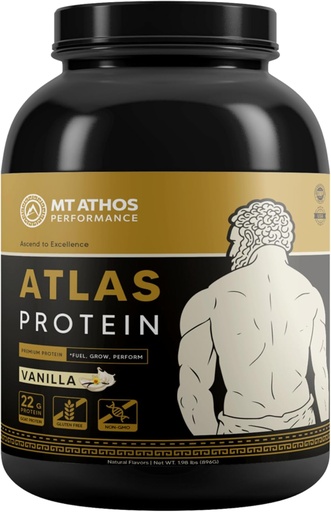[BRSRAELQBAHWOD3U] Atlas Vanilla Protein Powder 124; Kozí mléko Syrovátka s kaseinovým proteinem 124; 22 g proteinu na porci 124; vanilková kyselina 124; 28 Služeb