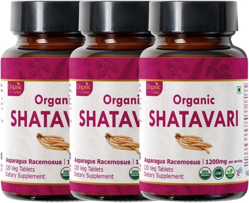 [BRSRAAQOOYNG2F3X] Shatavari 120 Tablets ← Espárragos Racemosus (Shatavari) Silencio USDA Orgánica Certificada  Apoyo a la Salud de las Mujeres y el Sistema Inmunitario ← Suplemento dietético 120tab - Pack of 3