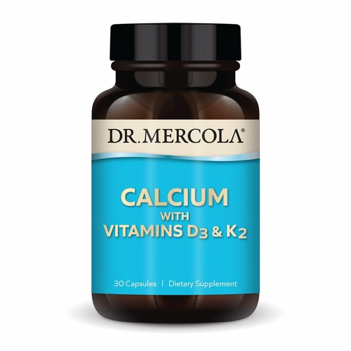 [BRSWG2YPO57QY2Y4] Dr. Mercola Calcium with Vitamins D3 & K2 - Supports Bone & Heart Health* - Calcium with Vitamins D3 & K2 - Eggshell-Derived - Non-GMO, Gluten-Free & Soy Free - 30 Capsules (30 Servings)