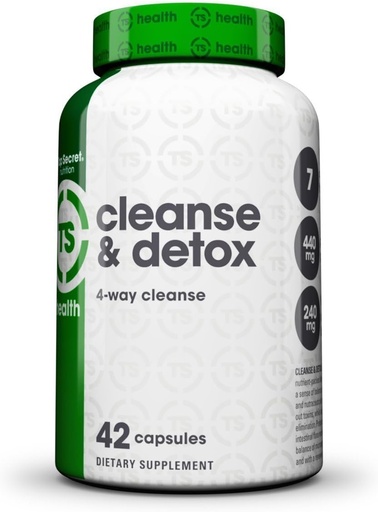 [BRSWIGD6OYABCCTI] Top Secret Nutrition Cleanse & Detox 7-Day Formula Dietary Supplement Colon and Liver Cleansing Blend with Prebiotics and Probiotics for Men and Women (42 veggie caps)