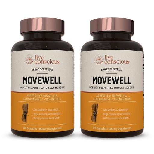 [BRSW2FIFAF5GAYLZ] MoveWell by LiveConscious Glucosamine Chondroitin with MSM, Hyaluronic Acid, and More | Joint Health Supplement (2-Pack)