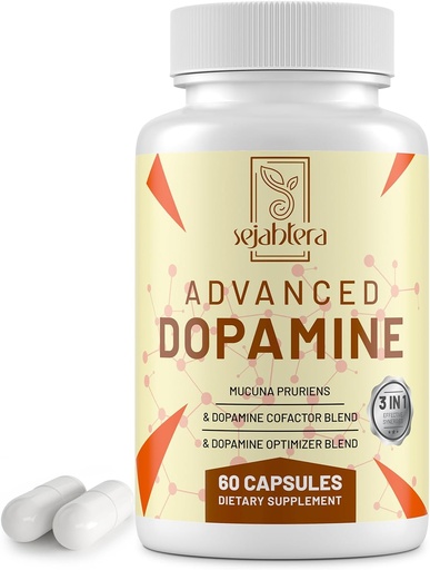[BRSROCQNDIHAMYA6] Dopamine Supplement-Mucuna Pruriens Seed Extract,Premium Vitamins, Minerals, and Natural Plant Extracts for Mental Drive, Clarity, Focus-60 Capsules