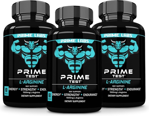 [BRSROAATC55GACDK] L Arginine Nitric Oxid (3 Pack) - med L-Arginine 1500mg - støtter blodstrøm, energi, styrke, utholdenhet