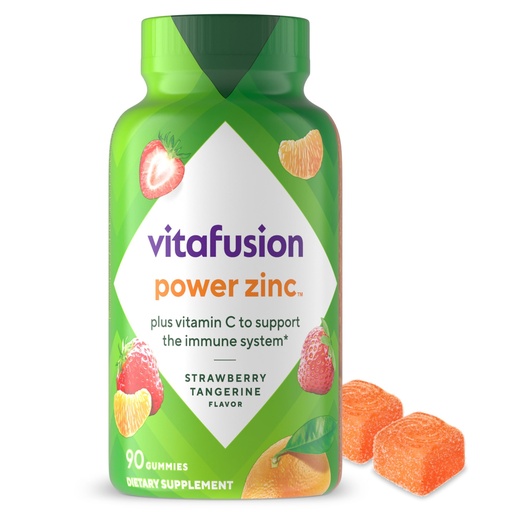 [BRSWYHT6CEBQGDL2] Vitafusion Power Zinc Gummy Vitamins, Strawberry Tangerine Flavored Immune Support (1), 90 Count