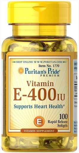 [BRSWIZL7CUOWMAL2] Puritan's Pride Vitamin E 400 IU Softgels, 100 Count