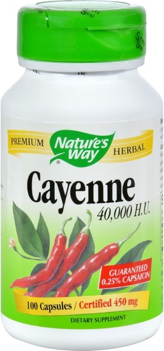 [BRSWKHQCOYCRC3LU] Nature's Way Cayenne and Pepper 450 Mg Capsules, 100 Count