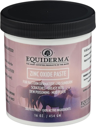 [BRSWIZQCAQAGIGDO] Equiderma Zinc Oxide Paste for Horses, 16 oz | Treatment for Pastern Dermatitis, Scratches & Sunburn | Protective Water-Resistant Barrier & UV Shield | Equine Skin Treatment