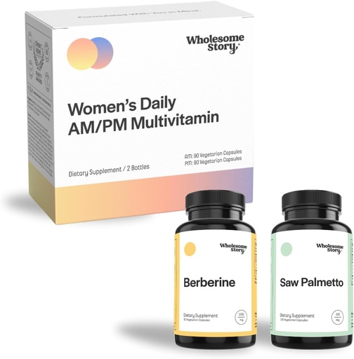 [BRSROAA2OEGQKGY3] Hair, Skin, & Nails Bundle: Berberine Supplement 1500mg | Saw Palmetto for Men & Women | Premium Bioavailable Daily Multivitamin for Women with Iron, Folate, Calcium, Omega-3 DHA & Vitamin D