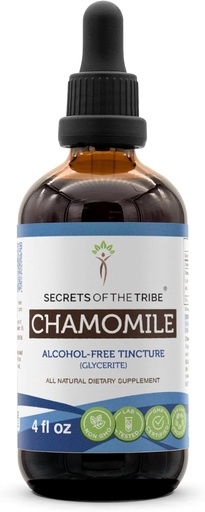 [BRSWEC33BAMBSA3L] Secrets of the Tribe Chamomile Alcohol-Free Liquid Extract, Chamomile (Matricaria Recutita) Dried Flower Tincture Supplement (4 FL OZ)