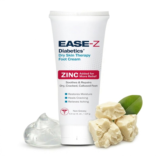 [BRSW2FL2BABAGGT2] Diabetic Foot Cream. Clinically Proven Ingredients and ZINC Relieve Dry, Cracked, Callused Feet and Hands. Soothes Pain and Burning. Shea Butter moisturizes. Fast-Acting, Long-Lasting. 4.4 oz.
