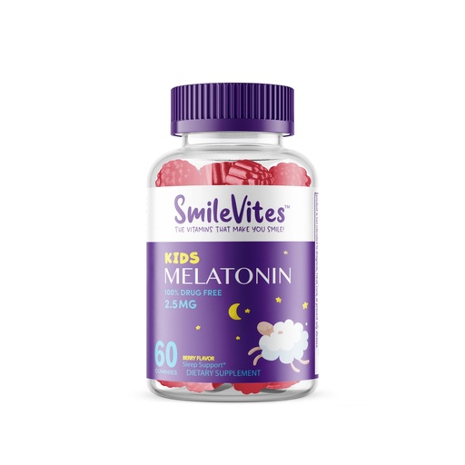 [BRSRMAYROJ6WMA3K] Children's Melatonin Gummies 2.5mg | 100% Drug-Free Sleep Aid | Non-Habit Forming | Supports Restful Sleep & Regular Sleep Cycle | Natural Ingredients | Berry Flavor | 60 Count