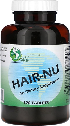 [BRSWIYYYCENRC2DI] World Organic Hair-Nu Supplement - 120 Tablets