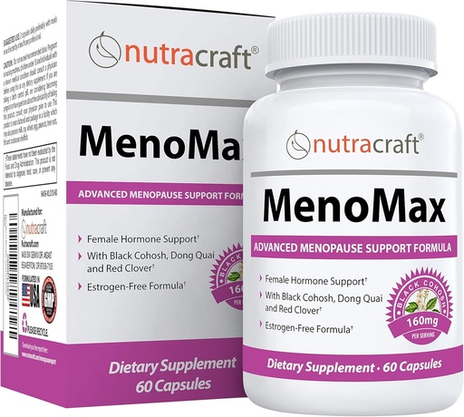 [BRSWIAAYA4NBGAA3] MenoMax #1 Menopause Relief Supplement | Black Cohosh, Dong Quai, Vitex Agnus, Red Clover, Sage, Soy and Wild Yam | Natural Support for Hot Flashes, Night Sweats, Dryness and Mood Swings | 60 Capsules