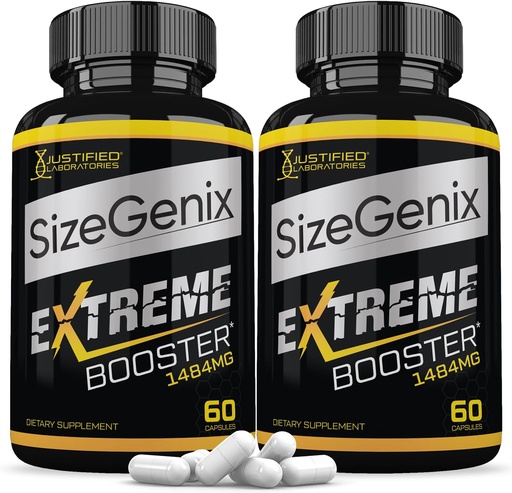 [BRSW2BA5BEIBMAI2] Justified Laboratories (2 Pack) Sizegenix Men’s Health Supplement 1484mg 120 Capsules