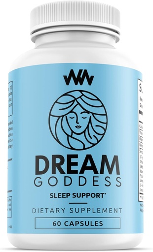 [BRSW2HQ3BB5WGALP] Womens Sleep Support Supplement | Female Specific Relaxation Sleep Aid | Dream Goddess | Calm Mind | Enhance Rest Support Vitamin