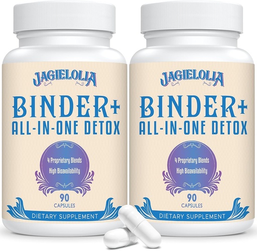 [BRSROHQNCF5A423U] All-In-One Detox Binder Supplement 1500 MG - High Bioavailability, Liver Gut Detox Cleanse Aktif Charcoal, Zeolite & Bentonite Clay for Toxins, Liver, Digestive, 180 Vegan Capsules