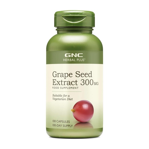 [BRSWIGQ5OUCRAFY3] GNC Herbal Plus Grape Seed Extract 300mg Supplement, Vegetarian, 100 Servings