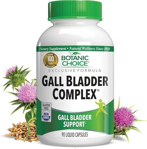 [BRSWIZIHONYQAGQ3] Botanic Choice Gall Bladder Complex - Adult Daily Supplement - Supports Healthy Digestive Function Eases Build Up That Leads to Bloating Burping and Discomfort 90 Capsules