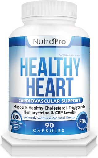 [BRSWGEI5OIBBOAAV] NutraPro Healthy Heart - Heart Health Supplements. Artery Cleanse & Protect. Supports Healthy Cholesterol and Triglyceride. GMP Certified