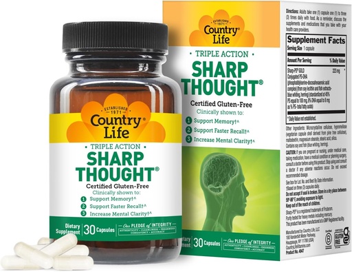 [BRSWIYQEAYNGO3LC] 국가 생활 샤프 Thought - 기억 & Cognitive 지원 보충교재 – 샤프 PS 금 Phosphatidylserine + DHA – Mental Clarity & Faster Recall – 글루텐 자유로운, 30의 캡슐을 승진시킵니다