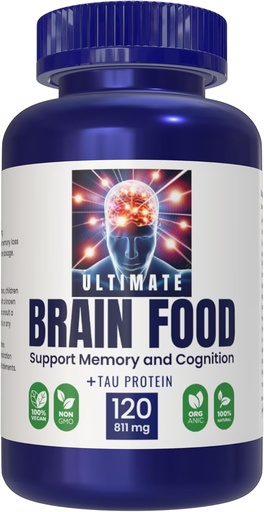 [BRSROCQ2OB7QY3LD] Ultimate Brain Food, Brain Supplement for Memory & Cognition, Focus Supplement, 120 Capsules