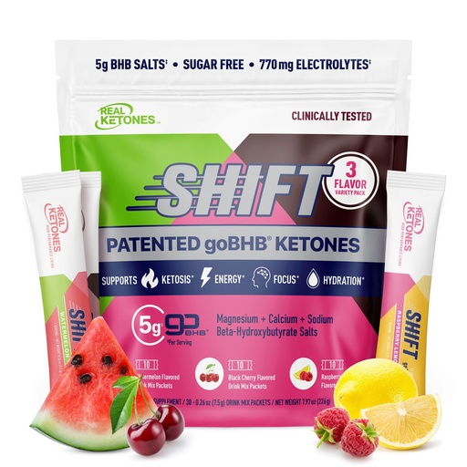 [BRSRMAQPOUPAGDT2] Real Ketones BHB Exogenous Ketones Drink Mix Packets Keto Electrolytes Powder Packets No Sugar with 4 Main Fasting Electrolytes Plus Hydrating Patented Keto BHB - 30 Count Variety Pack